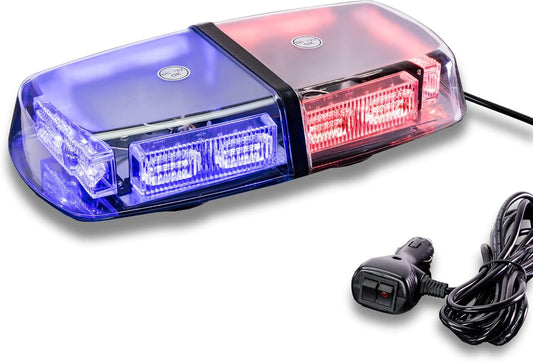 Blue and red LED emergency mini light bar 