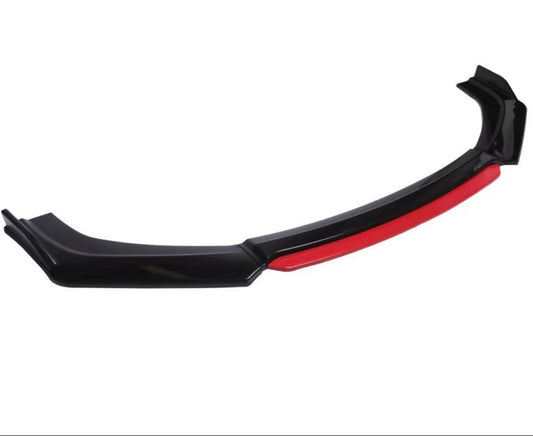 Car Front Bumper Splitter ABS Plastic - 4Pcs With Red Pati