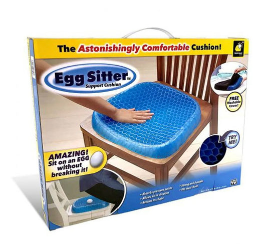 Silicone Gel Egg Sitter Cushion Seat Flex Pillow Soft Breathable Honeycomb Cushion Back Support Sit with Non-Slip Cover for Home/Office/Car/Wheelchair